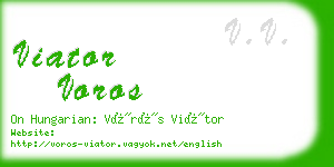 viator voros business card